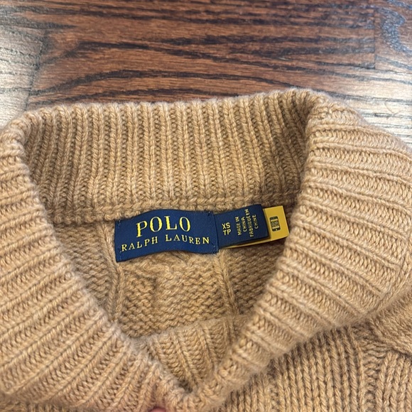 Polo Ralph Lauren Cable Knit Wool Sweater Size XS Camel Women - Picture 4 of 5